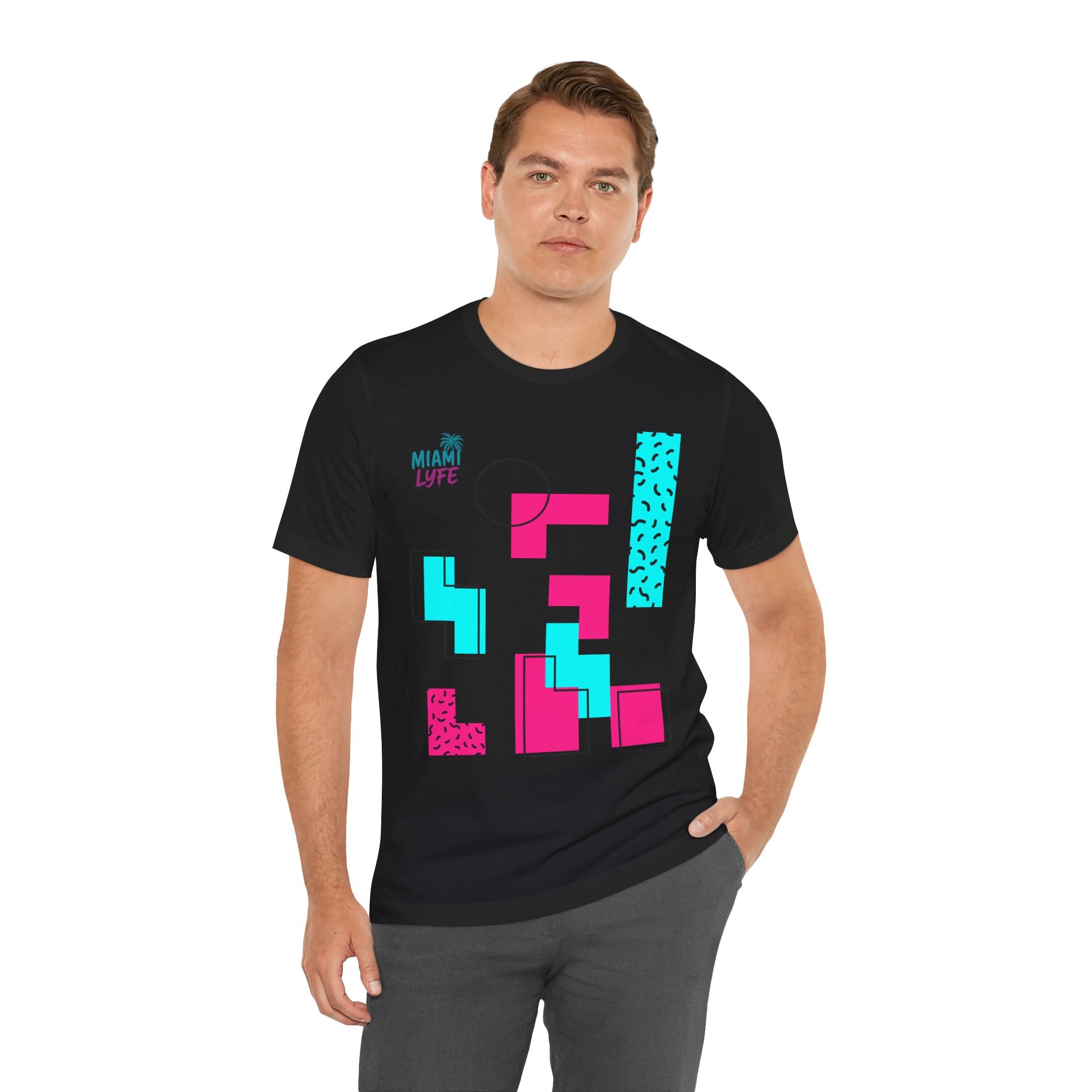 Camiseta Miami Lyfe Estilo Retro Geométrico