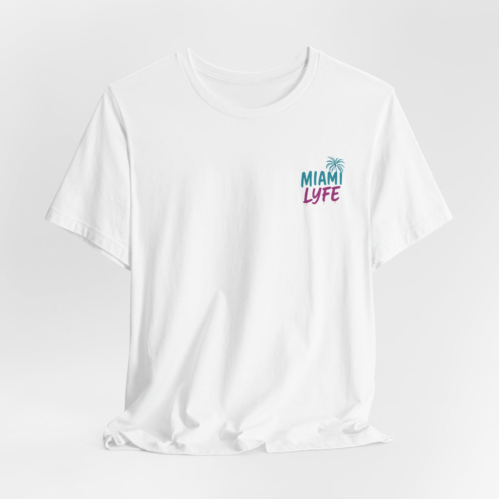 Camiseta Unisex Miami Lyfe — Diseño Retro de Palmera