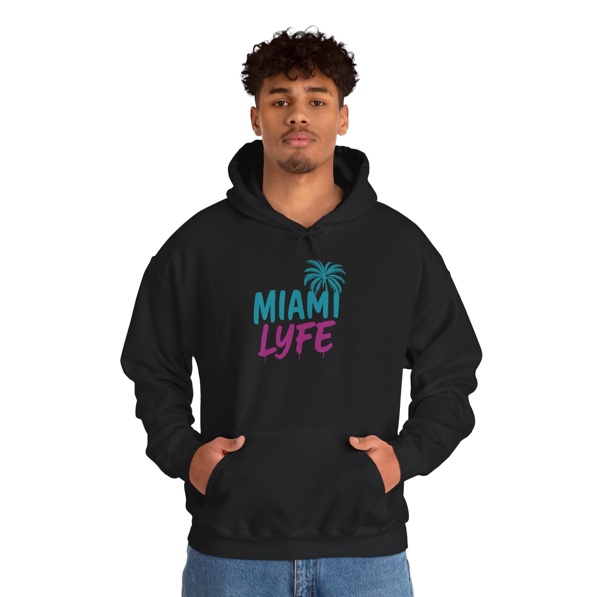 Hoodie Miami Lyfe — Palmera Estilo Graffiti
