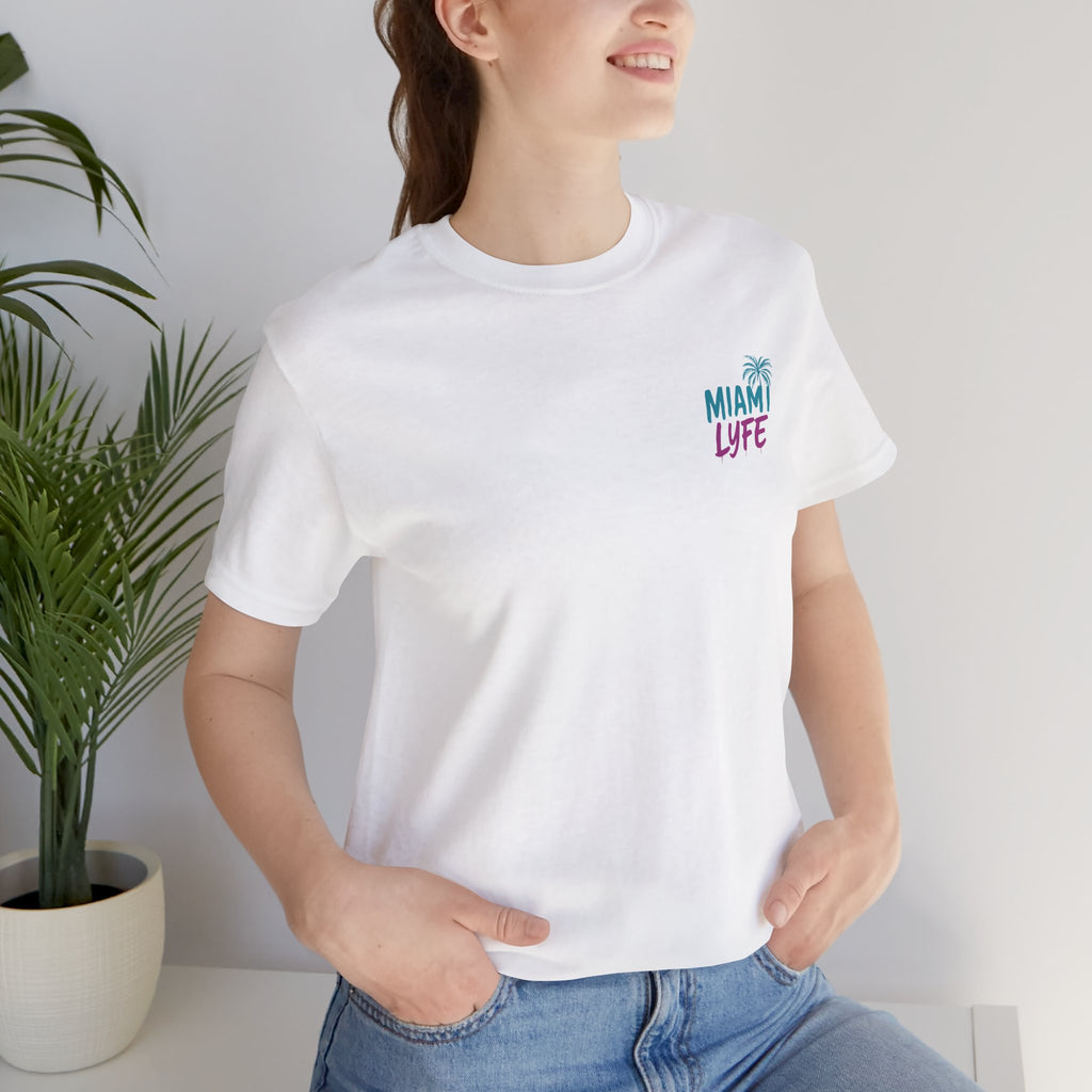 Camiseta Unisex Miami Lyfe — Diseño Retro de Palmera